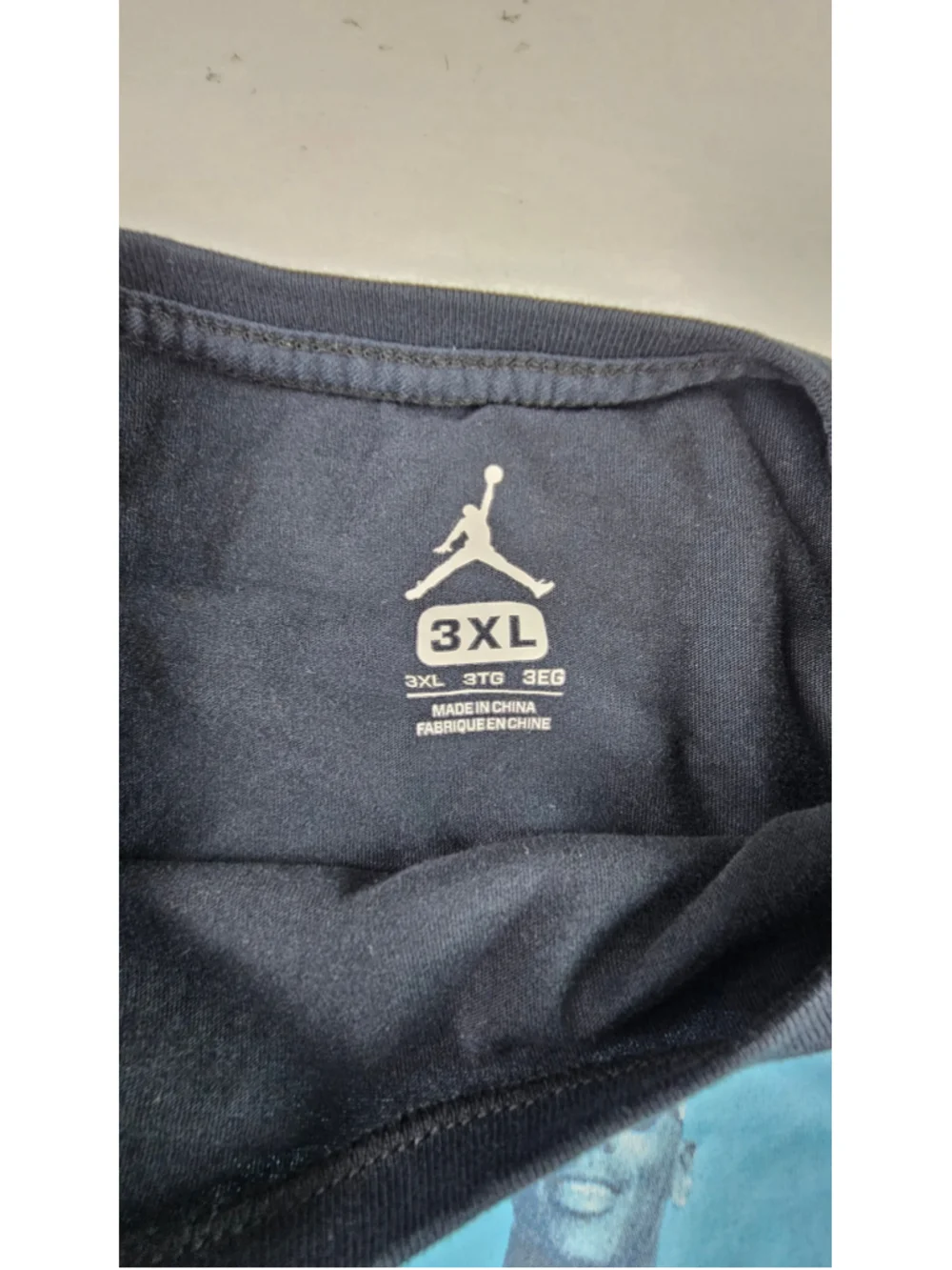 Jordan Michael Jordan Photo Graphic T Shirt Men’s 3XL Black Blue Jumpman